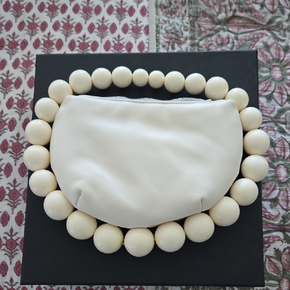Elegant Cream Beaded Women's Bag